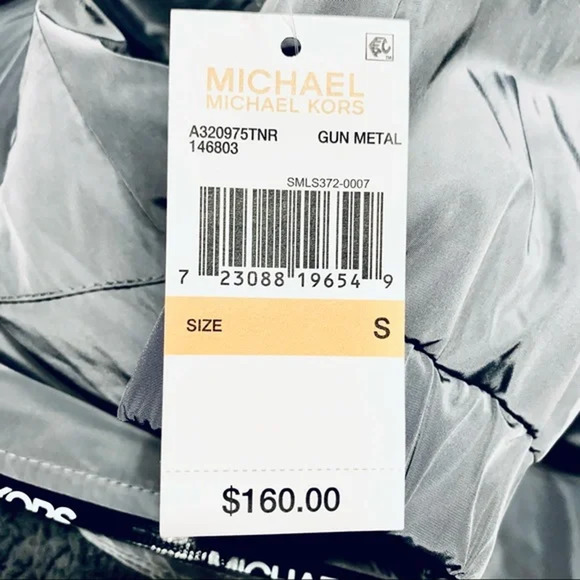 NWT - Michael Kors Gun Metal Faux Shearling Lined Jacket S MSRP: $185 - Picture 5 of 6